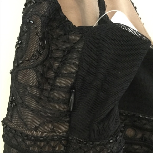 BEADED DRESSY BLACK CAMISOLE ADJUSTABLE STRAPS - Picture 3 of 6